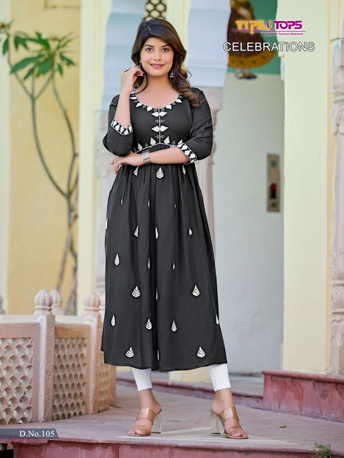 Celebrations Tips And Tops Designer Kurtis Catalog